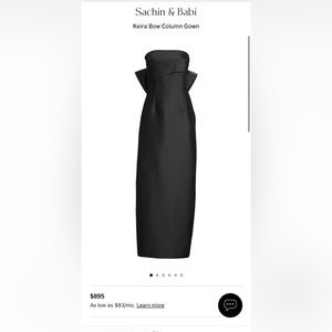 Sachin & Babi Keira strapless bow back column gown